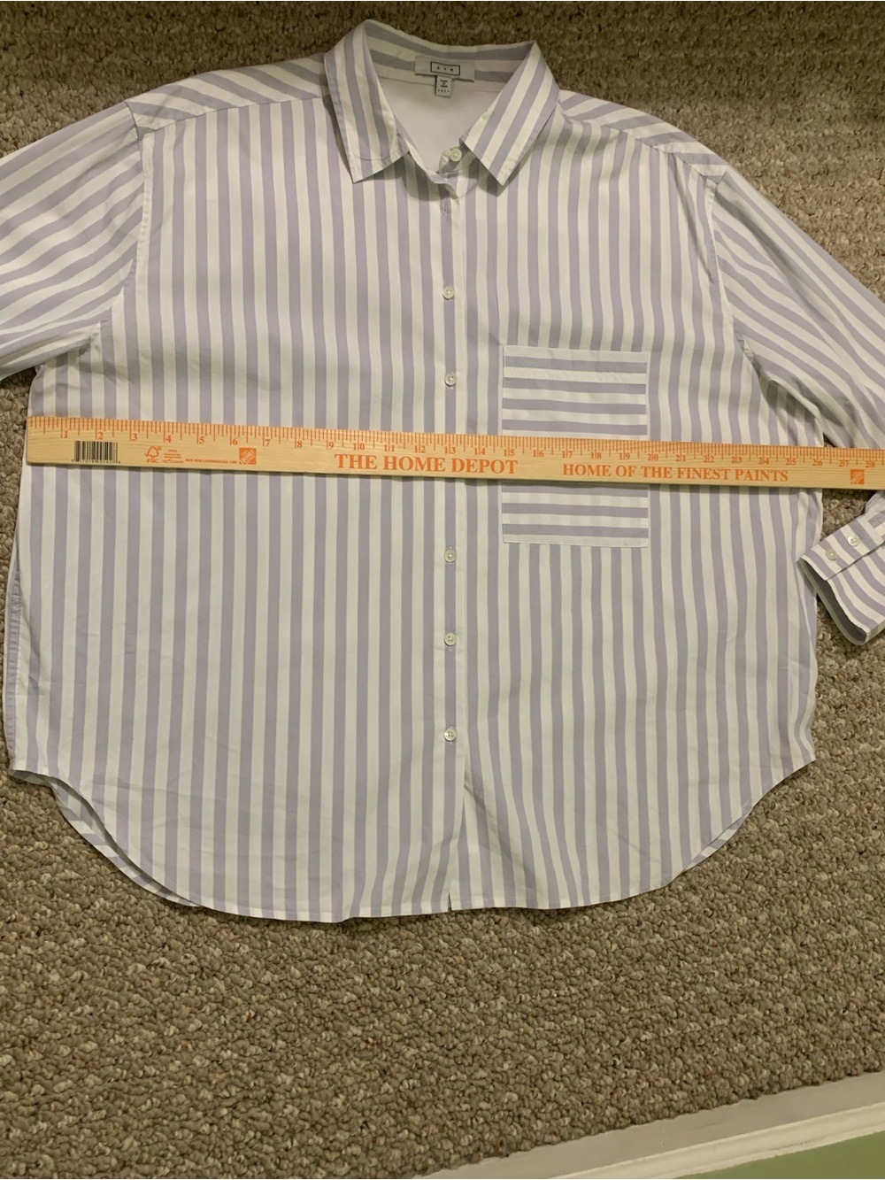 AYR The Deep End classic button down in lavender stripe - Picture 9 of 12